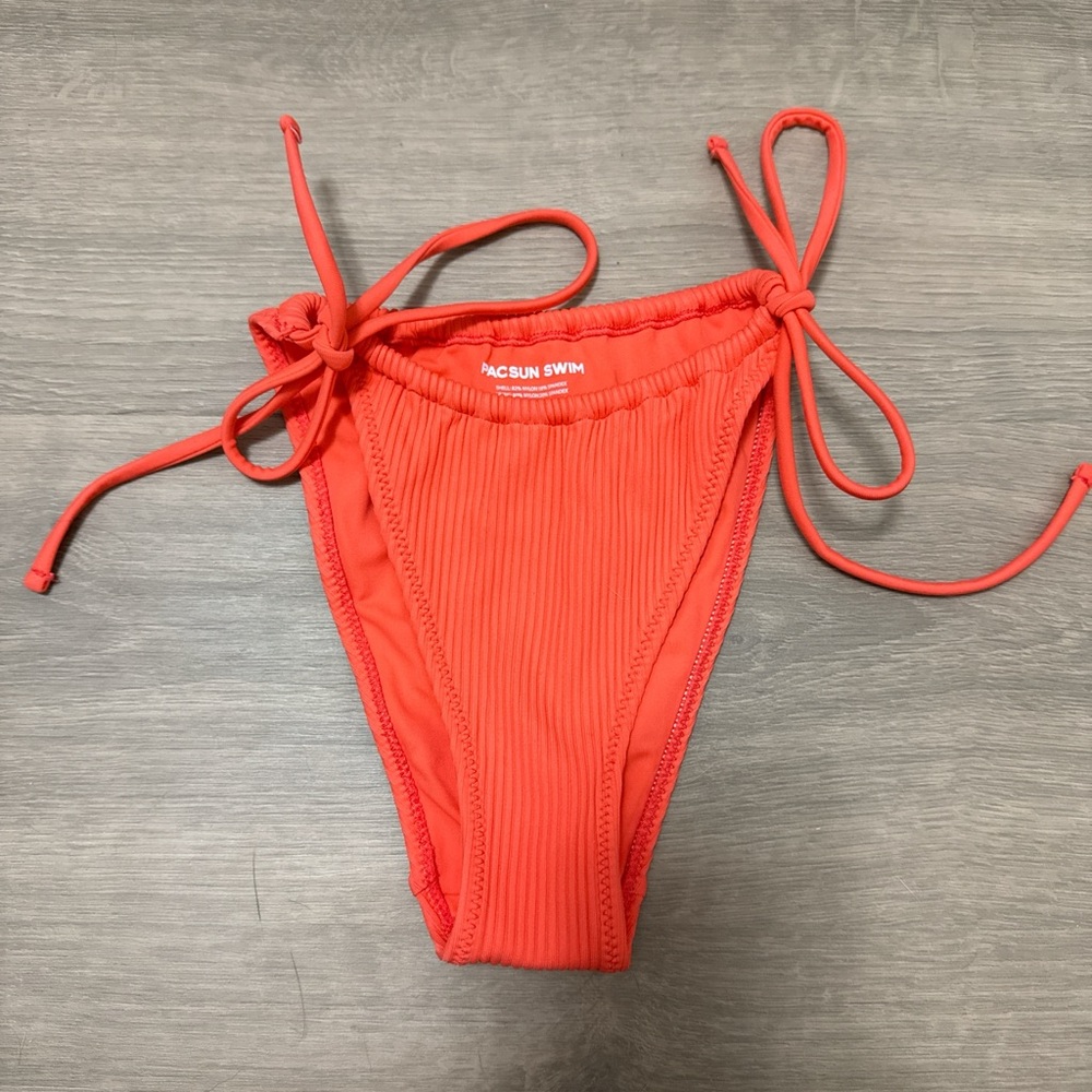 PacSun Coral Bikini Bottom with Side Ties